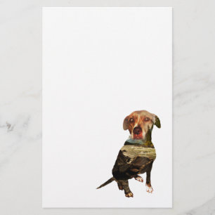 hond met dubbele blootstelling briefpapier