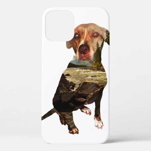 hond met dubbele blootstelling Case-Mate iPhone case (Achterkant)