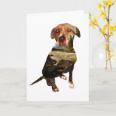 hond met dubbele blootstelling kaart (Gele Bloem)