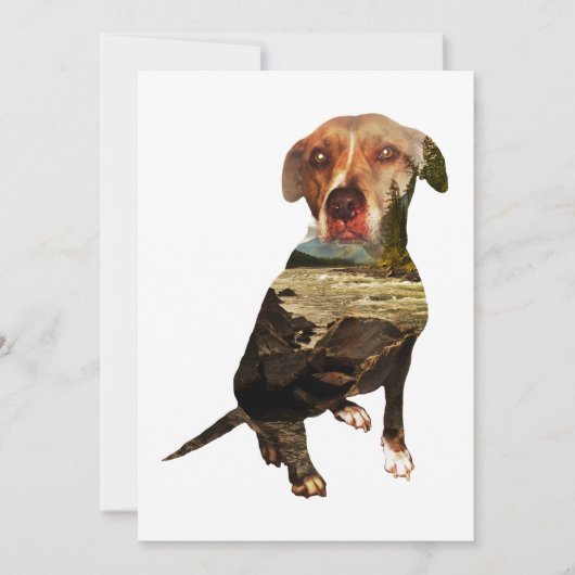 hond met dubbele blootstelling kaart (Voorkant)
