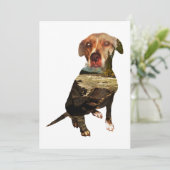 hond met dubbele blootstelling kaart (Staand voorkant)