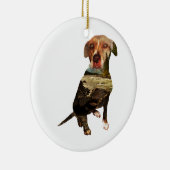 hond met dubbele blootstelling keramisch ornament (Rechts)