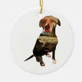 hond met dubbele blootstelling keramisch ornament (Voorkant)