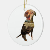 hond met dubbele blootstelling keramisch ornament (Links)