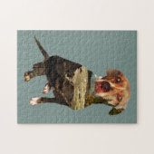 hond met dubbele blootstelling legpuzzel (Horizontaal)