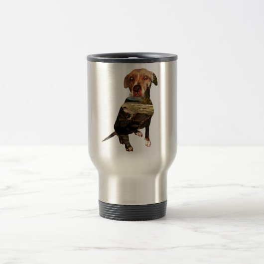 hond met dubbele blootstelling reisbeker (Center)