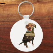hond met dubbele blootstelling sleutelhanger (Voorkant)
