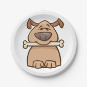 hond met een bot papieren bordje (Voorkant)