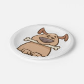 hond met een bot papieren bordje (Gekanteld)