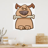 hond met een bot poster (Keuken)