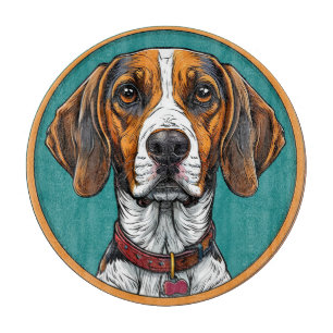Hond Met een Halsband in een Cirkelvormig Frame Snijplank