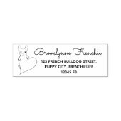 Hond met een hart Franse Bulldog Retouradres Zelfinktende Stempel (Design)