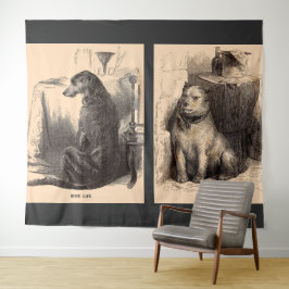 hond met een hoog leven, hond met een laag leven wandkleed