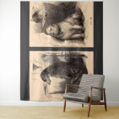 hond met een hoog leven, hond met een laag leven wandkleed (In situ)