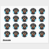 Hond met een ketting ronde sticker (Vel)