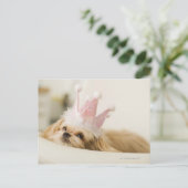 Hond met een kroon briefkaart (Staand voorkant)