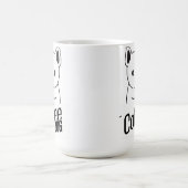 Hond met een mok zegt koffiehond (Center)