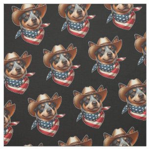 Hond met een Pet en Amerikaanse vlag Bandana Stof