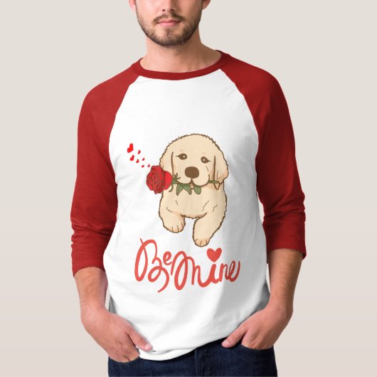 Hond met een roos. Wees van mij T-shirt (Voorkant)
