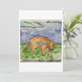 Hond met een steen Wenskaart Kaart (Staand voorkant)