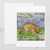 Hond met een steen Wenskaart Kaart (Voorkant / Achterkant)