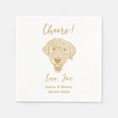 Hond met eigen naam Cheers op cocktailserviet Servet (Voorkant)