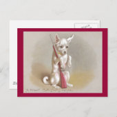 Hond met geweer Victoriaans kerst Feestdagenkaart (Voorkant / Achterkant)