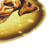 Hond met gouden achtergrond snijplank (Hoek)