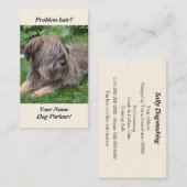 Hond met haar over zijn ogen visitekaartje (Voorkant / Achterkant)