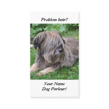 Hond met haar over zijn ogen