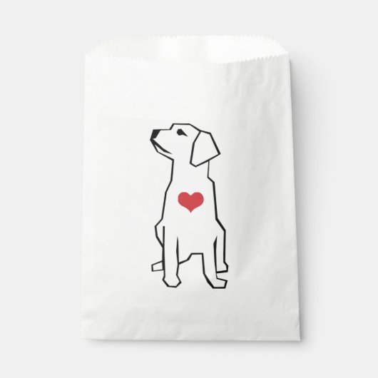 Hond met Hart Illustratie Favor Bag Bedankzakje (Voorkant)