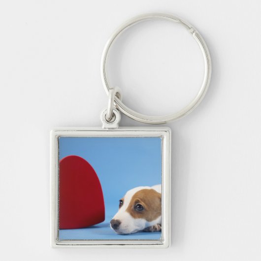 Hond met hart sleutelhanger (Voorkant)
