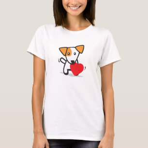 Hond met hart t-shirt