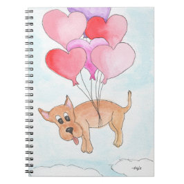 Hond met Hartballonnen Notitieboek