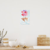 Hond met Hartballonnen Poster (Keuken)