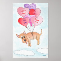 Hond met Hartballonnen