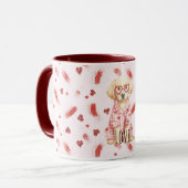 Hond met hartbrilglazen Glitter Love Hearts Mok (Voorkant links)