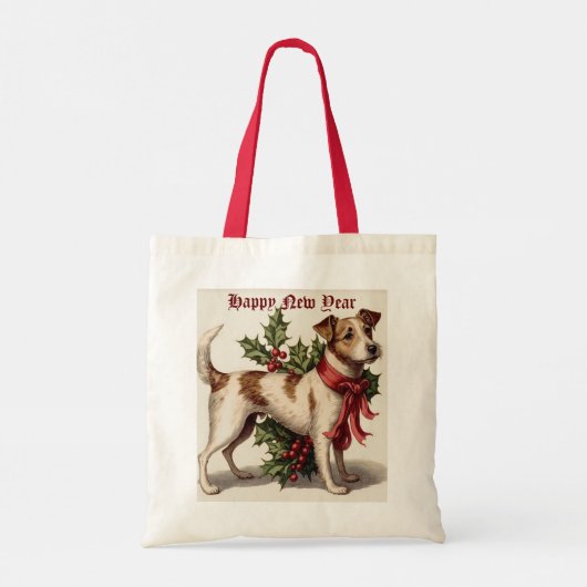 Hond met Holly Canvas tas (Achterkant)