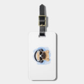Hond met hoofdtelefoon 2 bagagelabel (Voorkant verticaal)