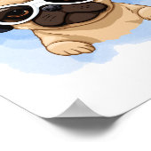 Hond met hoofdtelefoon 2 poster (Hoek)