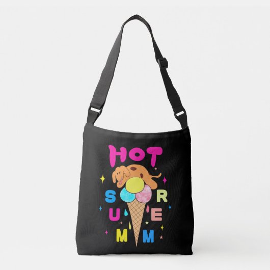 Hond met ijs crossbody tas (Voorkant)
