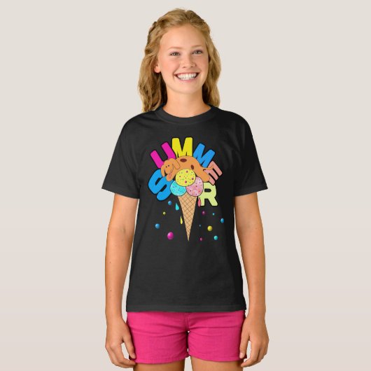 Hond met ijs t-shirt (Voorkant volledig)