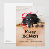 Hond met kerstlinten feestdagenkaart (Voorkant / Achterkant)