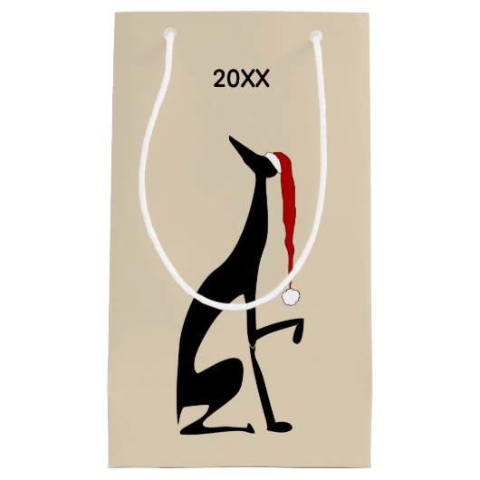 Hond met Kerstman Pet Kerst Klein Cadeauzakje (Voorkant)