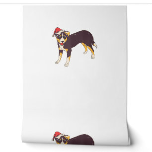 Hond met kerstmuts - Grappige kerst Behang
