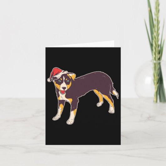 Hond met kerstmuts - Grappige kerst Kaart (Voorkant)