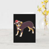 Hond met kerstmuts - Grappige kerst Kaart (Gele Bloem)