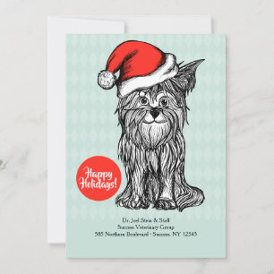 Hond met kerstmuts Kerstkaart Kaart