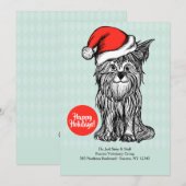 Hond met kerstmuts Kerstkaart Kaart (Voorkant / Achterkant)