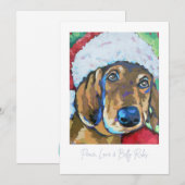 Hond met kerstmuts kerstkaart notitiekaartje (Voorkant / Achterkant)